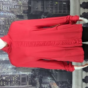 Five Diamonds sz XL Long aSleeve Ruched Ski Patrol Red Turtleneck